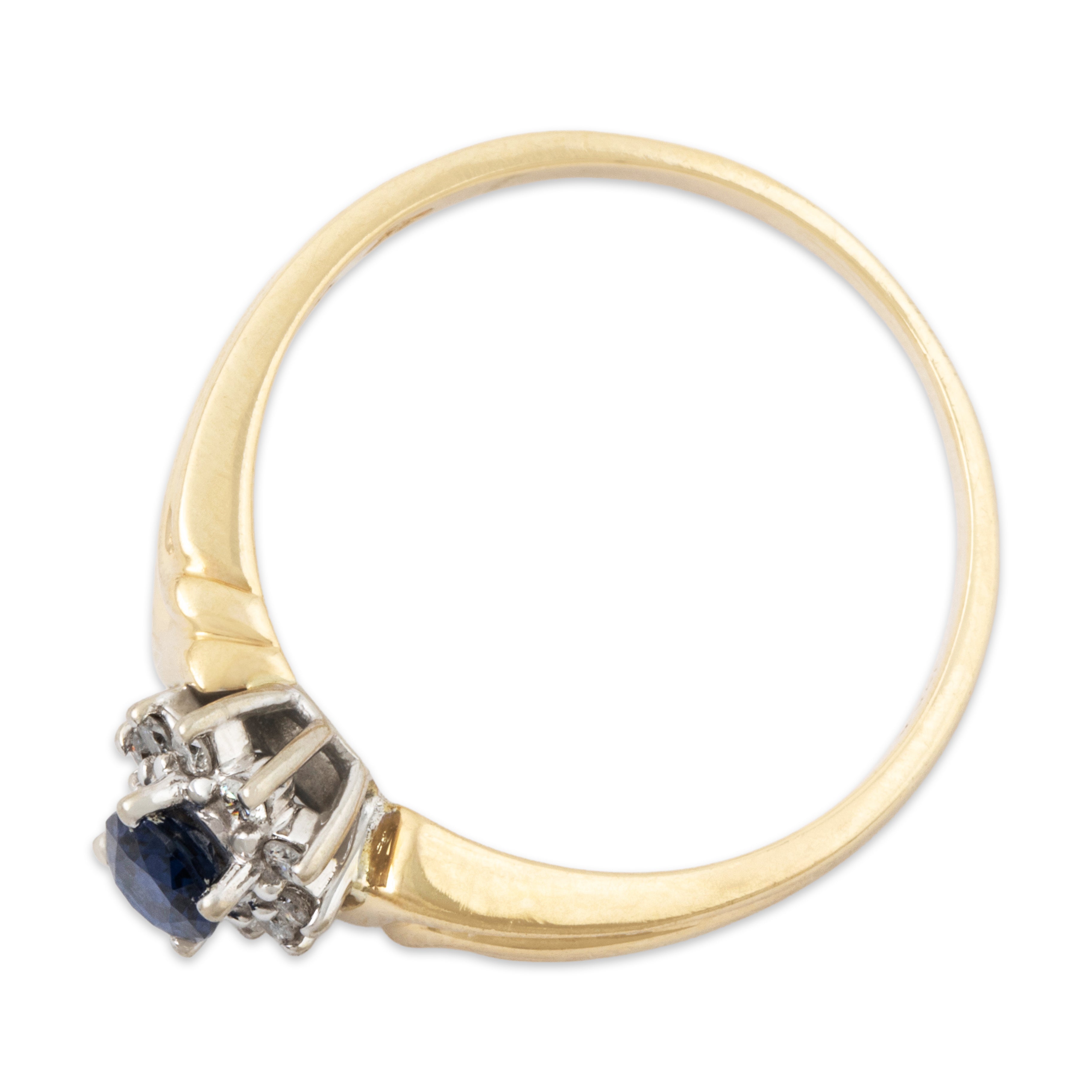 Vintage 14k Yellow Gold .5ct Blue Sapphire Diamond Halo Ring 9.75、mySite、hinf8tx79