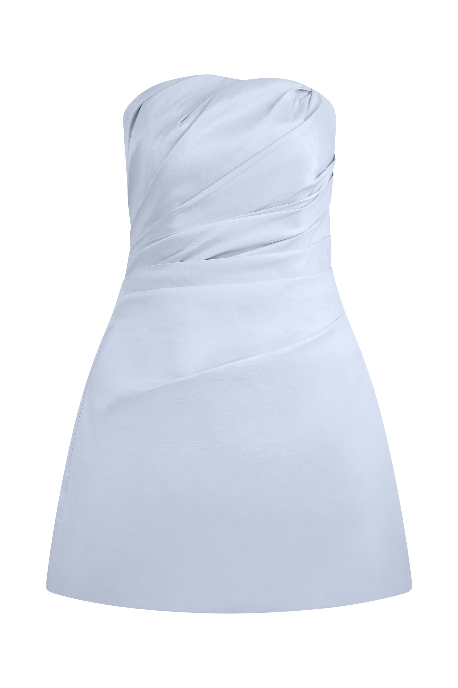 Leslie Gathered Taffeta Mini Dress - Frosted Blue、mySite、solidvoid