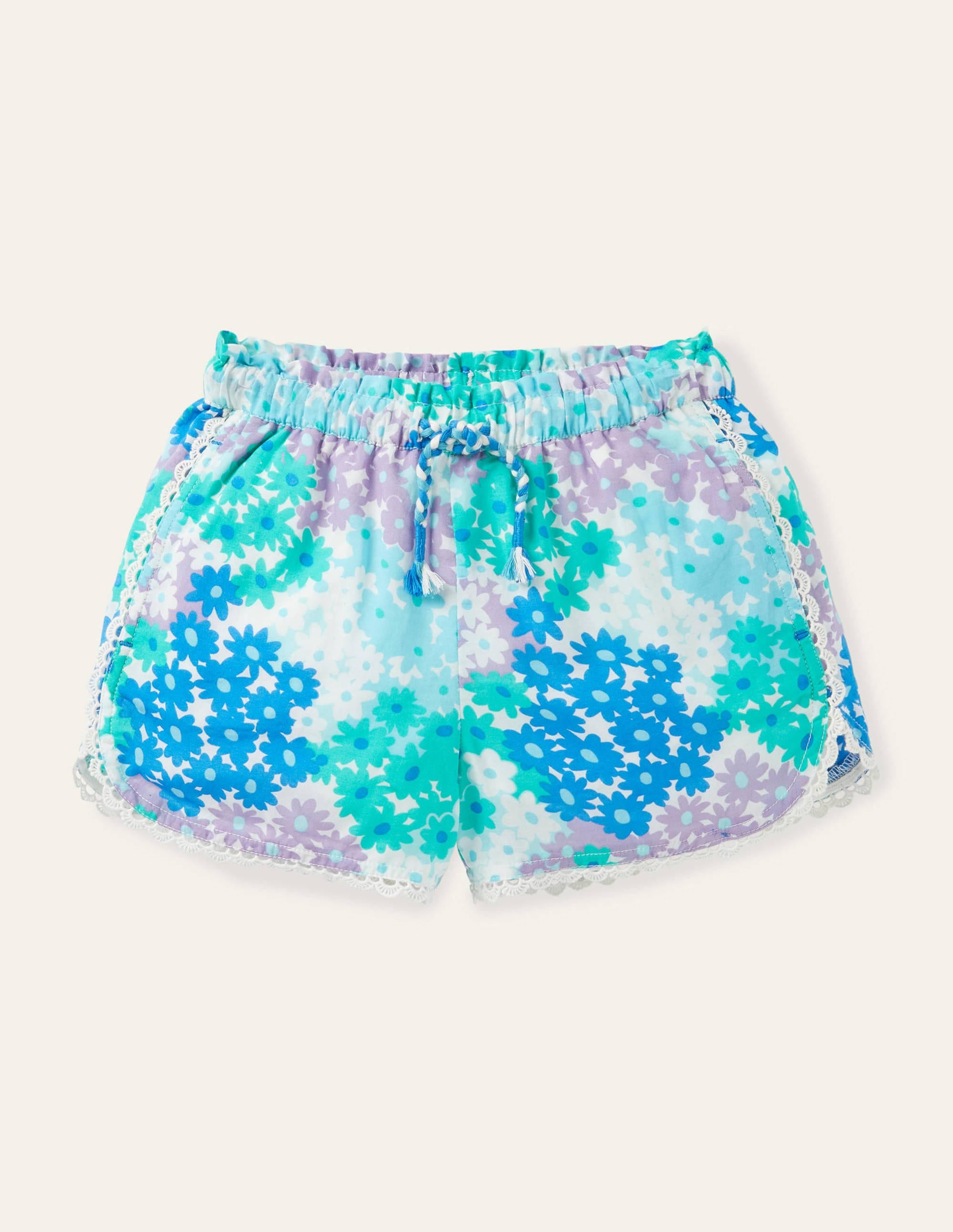  Lace Detail Shorts-Moroccan Blue Summer Daisy、mySite、ashleygrahame