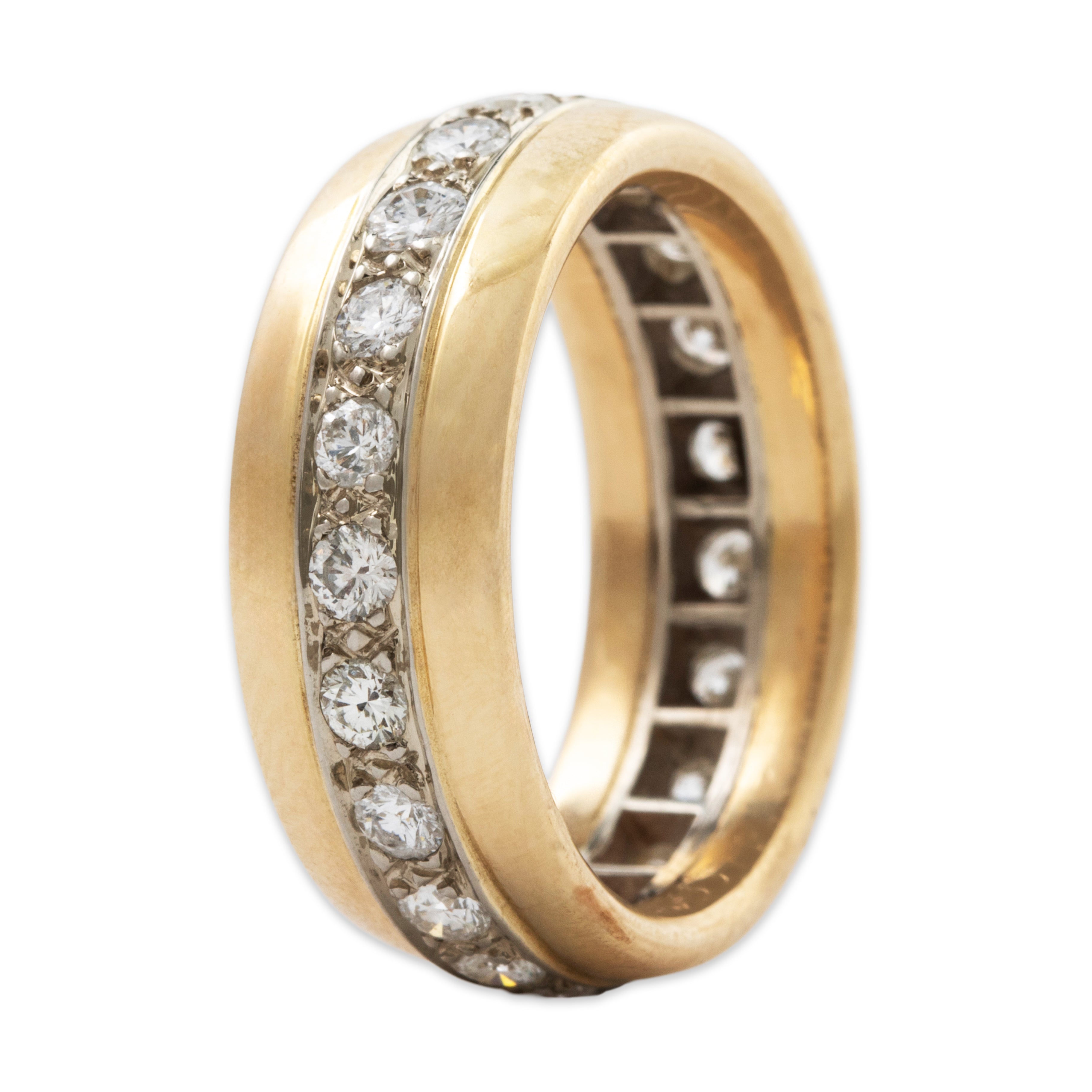 Vintage Heavy 14k Yellow Gold .925cttw Diamond Spectacular Eternity Band Ring、mySite、hinf8tx79