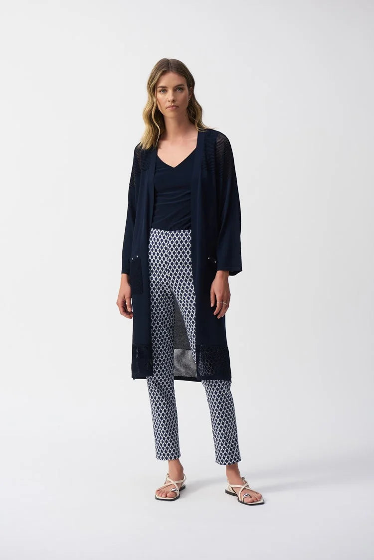 Joseph Ribkoff Jacquard Geometric Print Slim Fit Pants - Final Sale、mySite、noshort