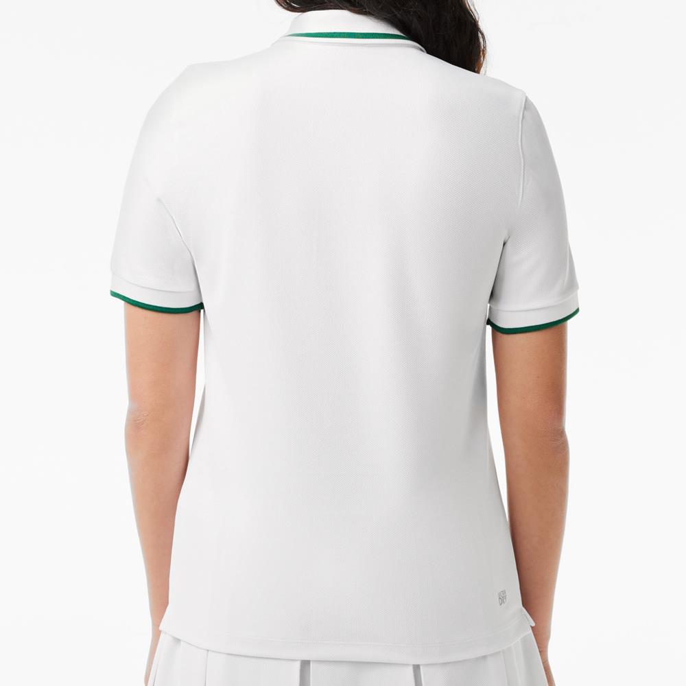 Lacoste Women's Contrast Pique Polo - White/Green