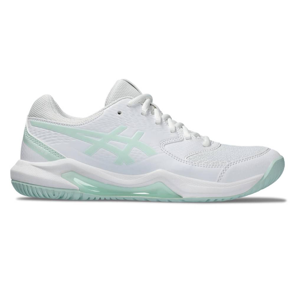 Asics Gel Dedicate 8 Women's Tennis Shoe (White/Pale Blue)