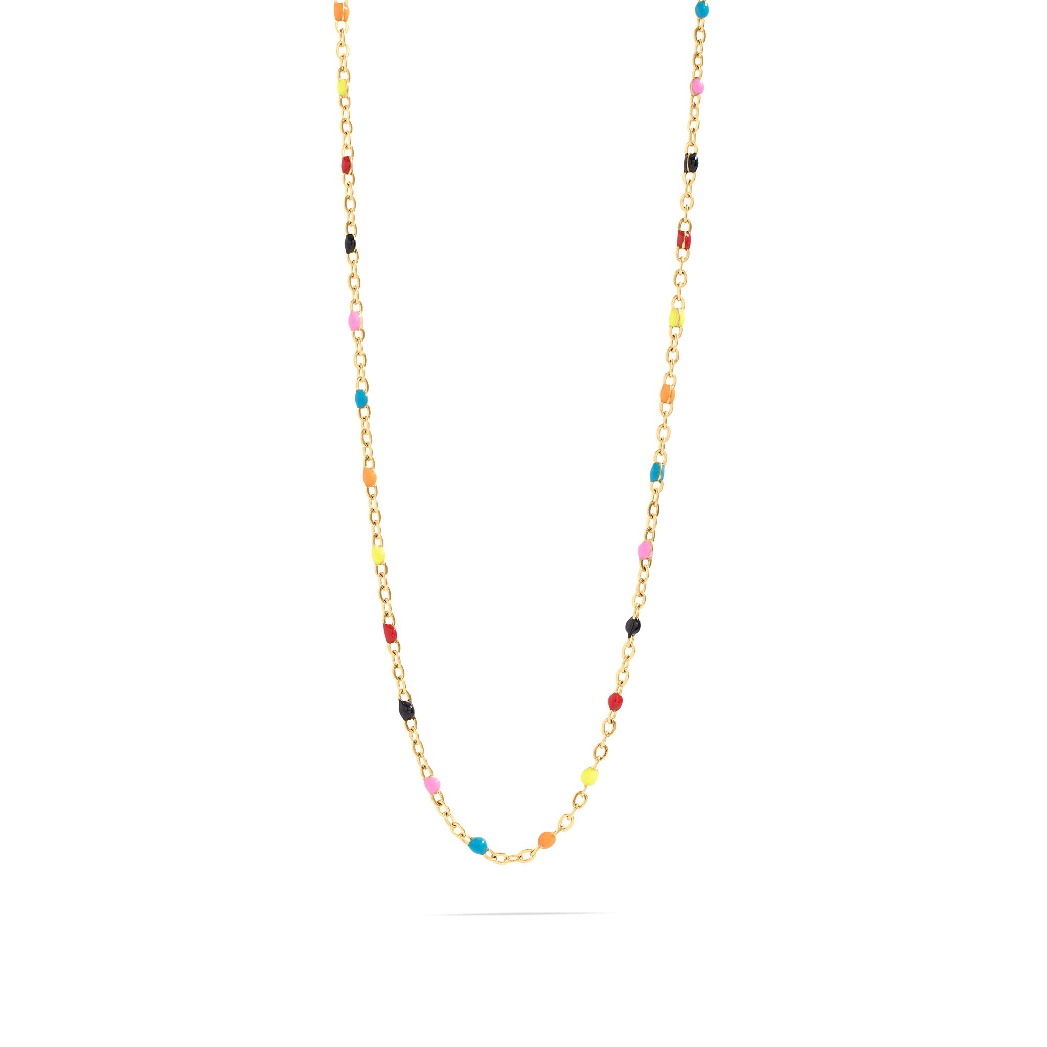 18K Gold PVD Stainless Steel Multi Confetti Chain Necklace / CHN0093、mySite、dreamappss