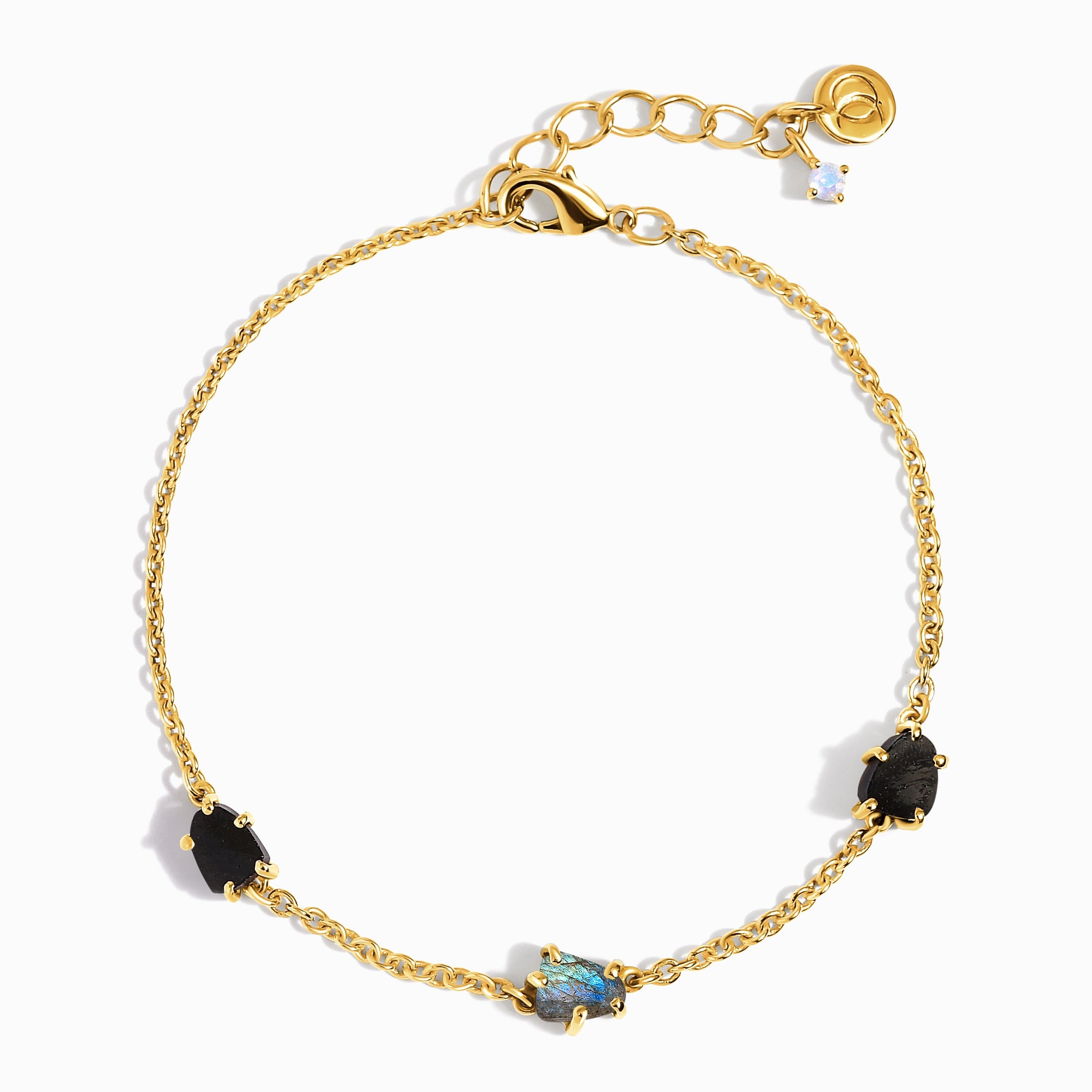 Raw Crystal Bracelet - Enchanted Labradorite & Black Obsidian、mySite、hinf8tx79