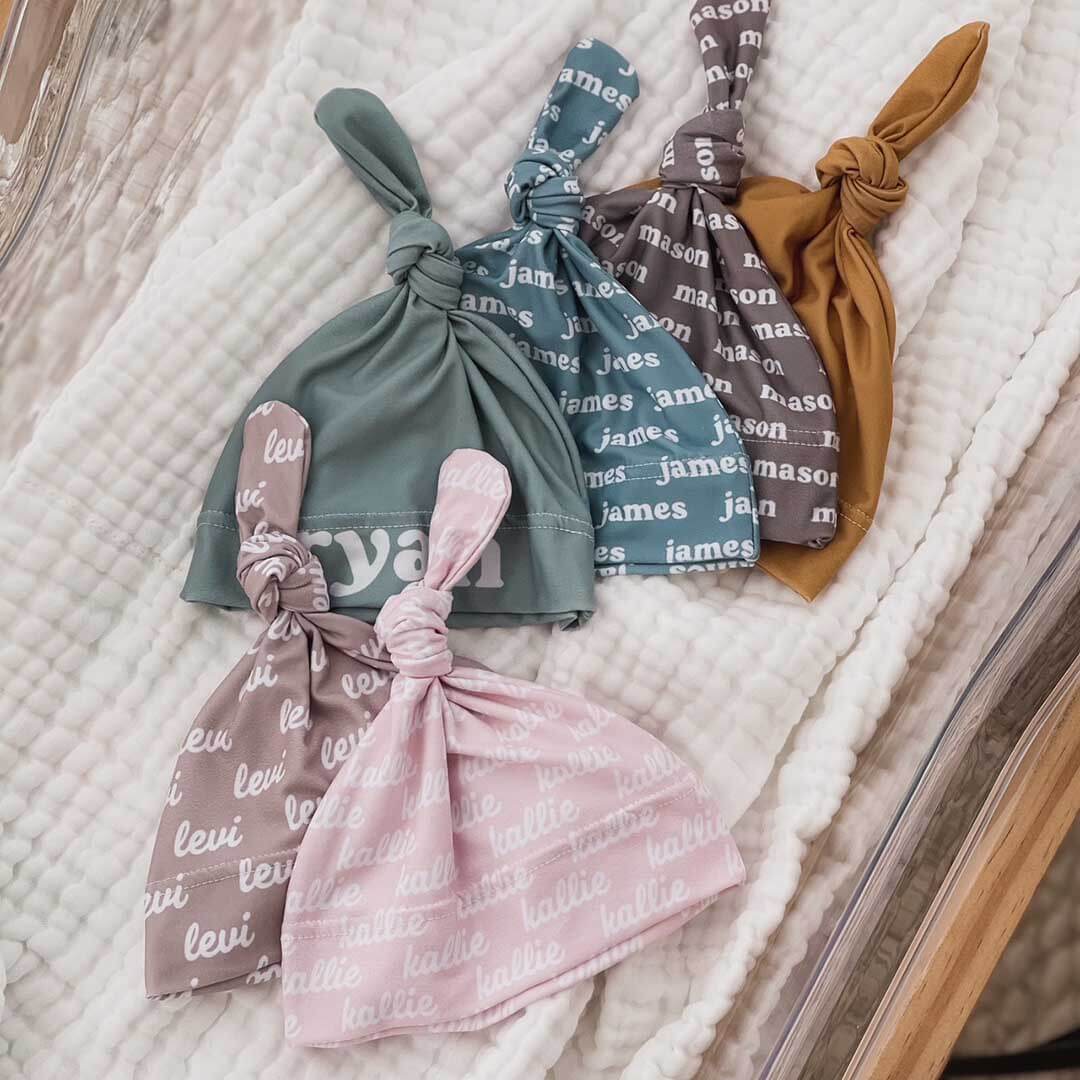  Earthy Tones Personalized Knotted Hat、mySite、layawaytickets