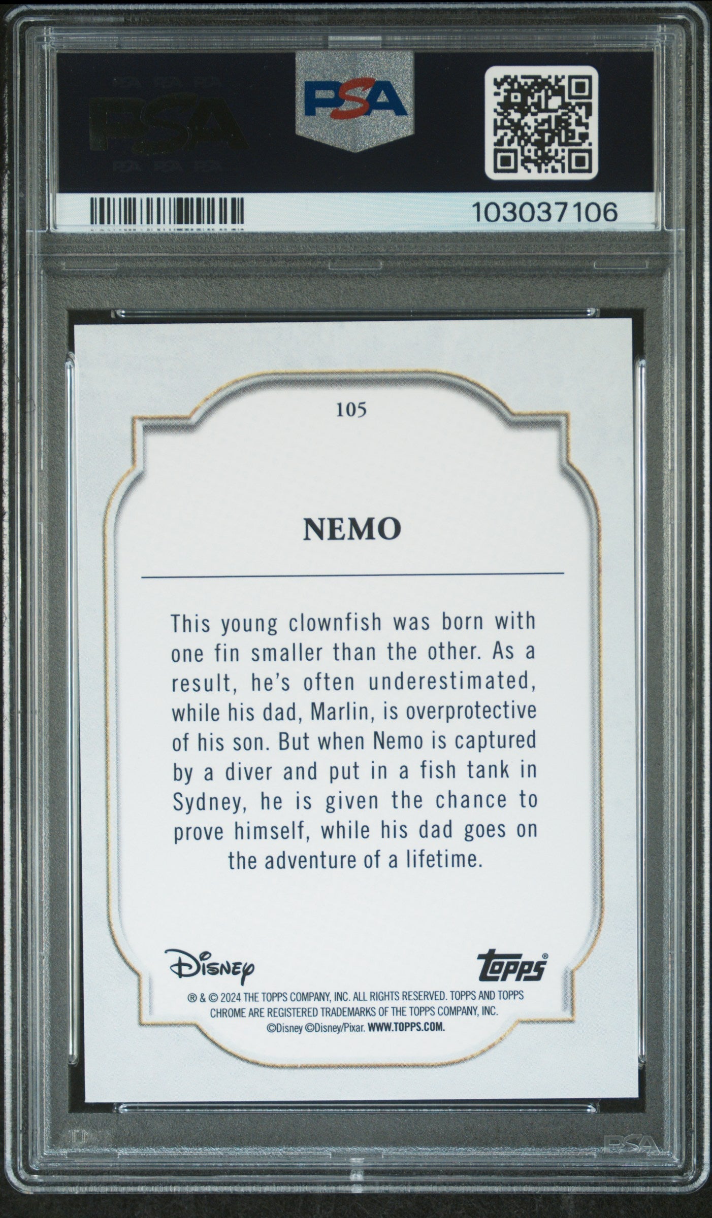 Nemo #105 PSA 8 Topps Chrome Disney Sapphire Edition 2024、mySite、waistdrama