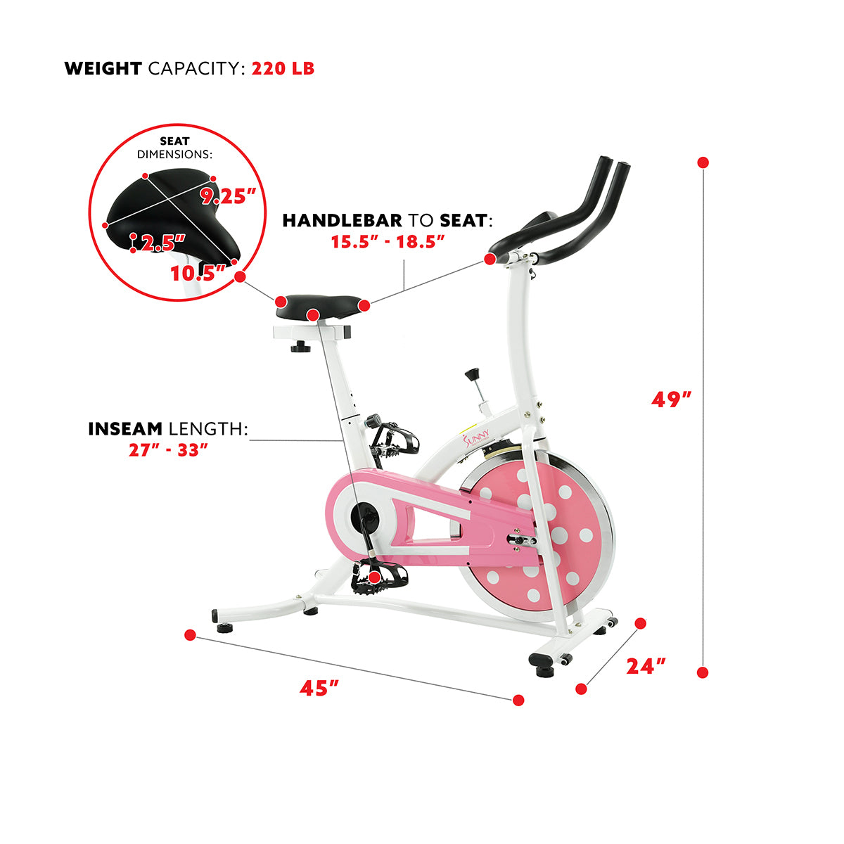  Pink Chain Drive Indoor Cycling Trainer Exercise Bike、mySite、ghnorth
