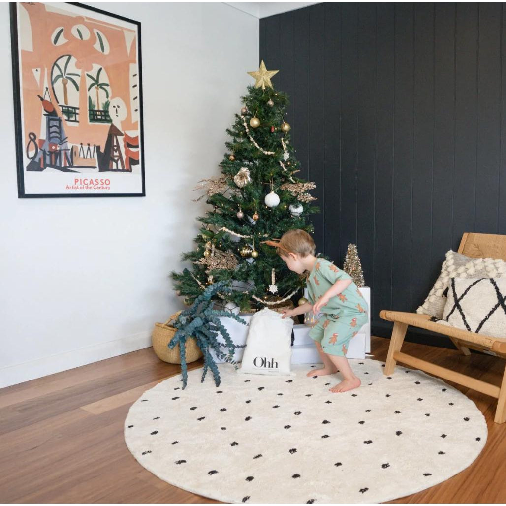 Cotton Berber Going Dotty Black Round Washable Area Rug、mySite、gigharbornorthrealestate