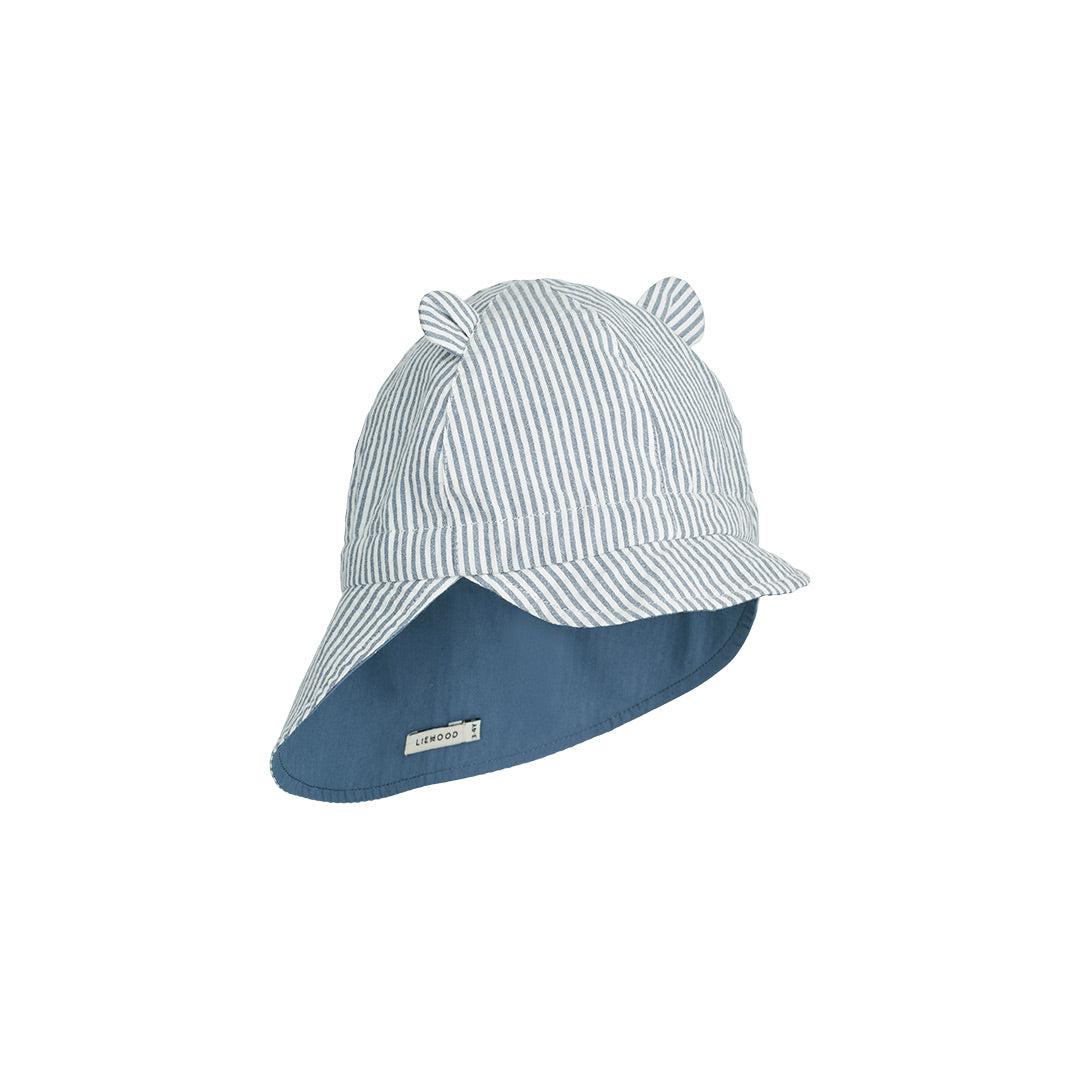  Liewood Gorm Reversible Seersucker Sun Hat (2023) - Blue Wave/Creme de la Creme - Stripe、mySite、merchandisen