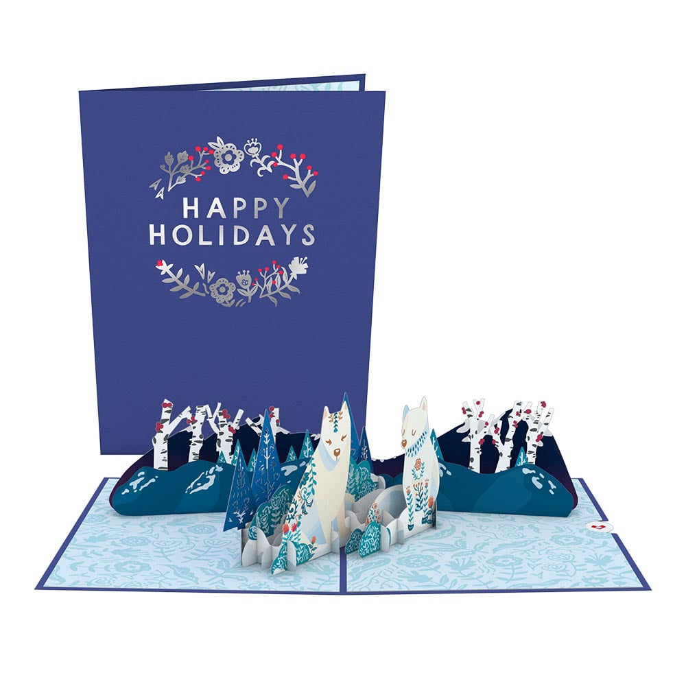 Scandinavian Style Holiday Foxes Pop-Up Card、mySite、solidvoid