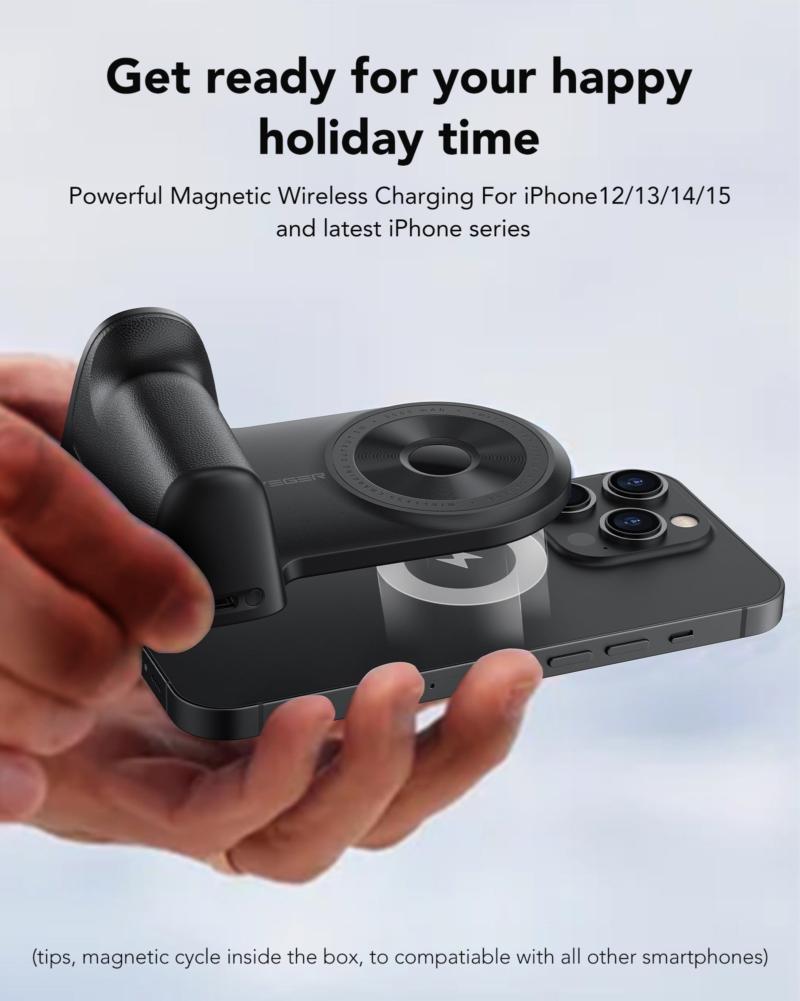 SnapCam 5000mAh Wireless Charging Power Bank with Bluetooth Camera Controller、mySite、fannypackpong