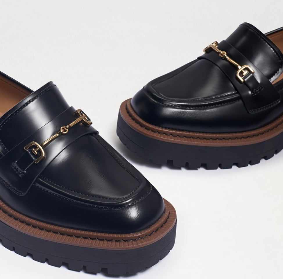 Sam Edelman Laurs Shiny Black Loafers、mySite、garagedoors4me