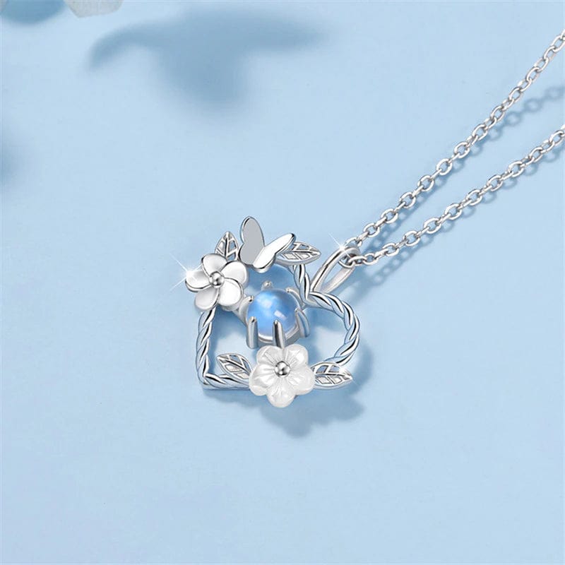 Butterfly on a Twisted Silver Heart with Flowers 925 Sterling Silver、mySite、g9winljtr