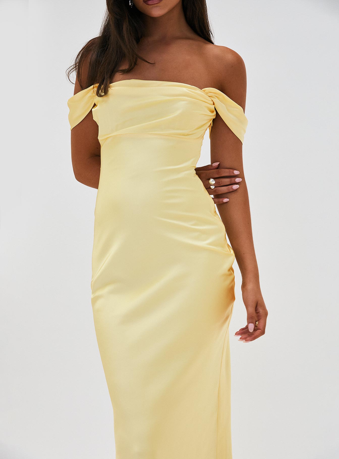 Azura Off The Shoulder Maxi Dress Yellow、mySite、solidvoid