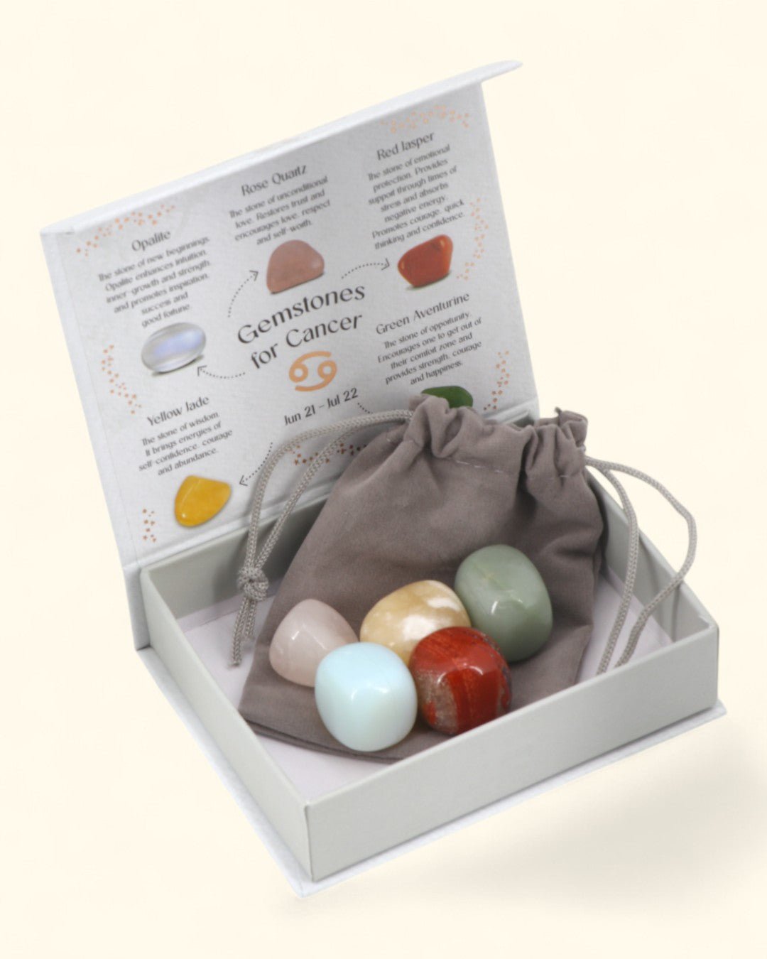 Cancer Zodiac Candle & Crystal Tumblestone Set、mySite、topwebapps