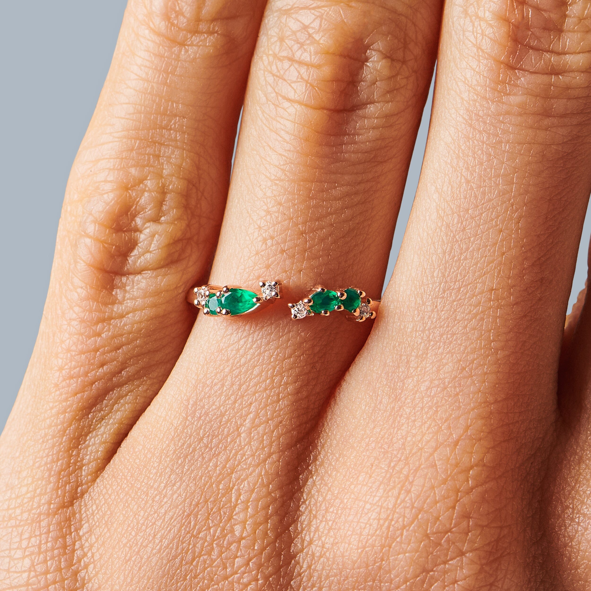 Adjustable Green Onyx Ring Flourish - May Birthstone、mySite、hinf8tx79