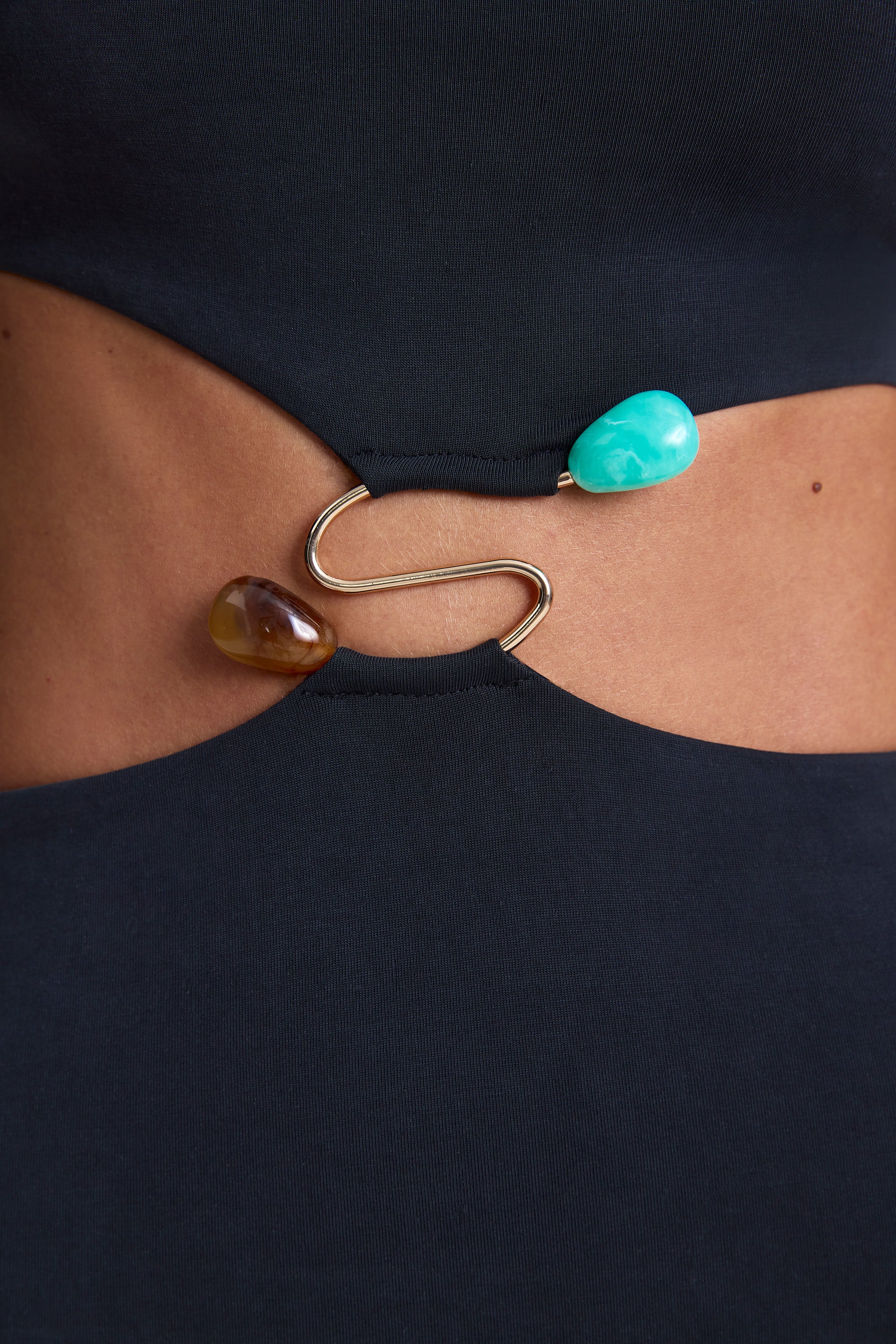 Hardware Detail Cut-Out Maxi Dress in Black、mySite、solidvoid