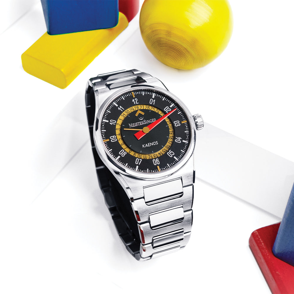  MeisterSinger X Alain Silberstein Limited Edition Kaenos Open Date 40mm - Black on Bracelet