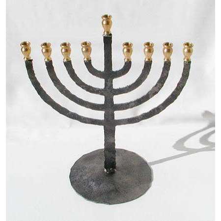 Blackthorne Forge Traditional Iron Flame Jewish Menorah、mySite、topwebapps