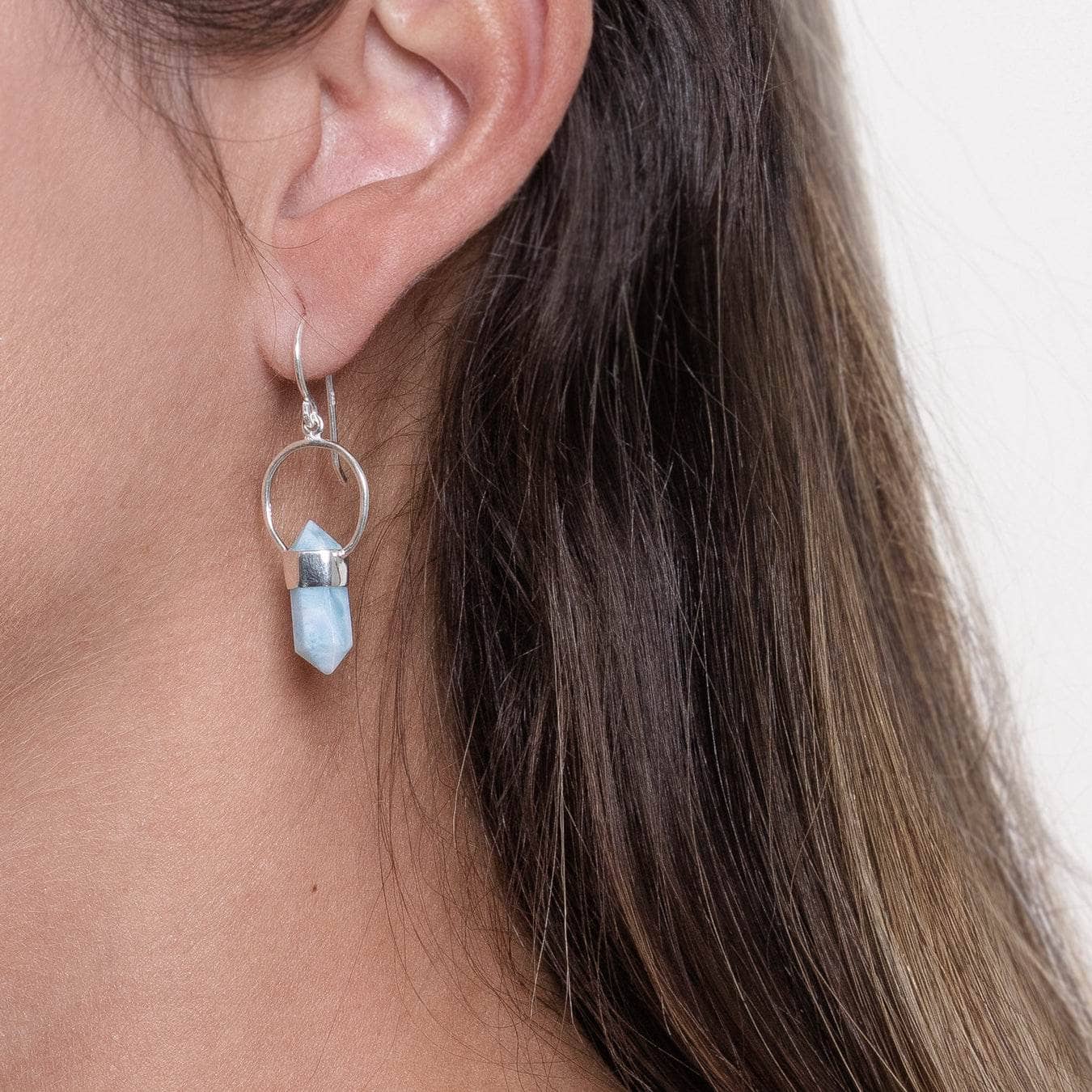 Rare Genuine Larimar Crystal Point Earrings、mySite、hinf8tx79