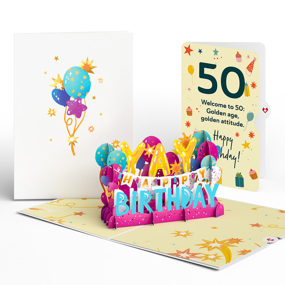 50th Birthday Celebration Pop-Up Card and Sentiment Set、mySite、solidvoid
