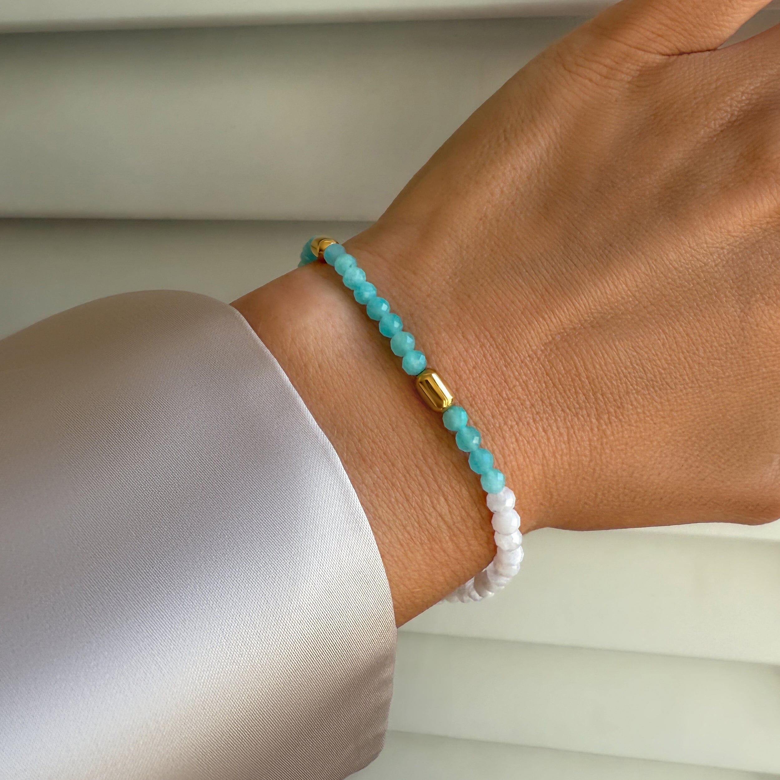 Amazonite White Moonstone Beads Bracelet - Untamed、mySite、hinf8tx79