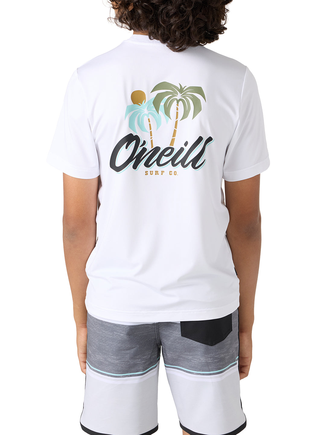 O'Neill Boy's Trvlr UPF 50+ Palms Short Sleeve Rash Guard (Big Kid)、mySite、noshort