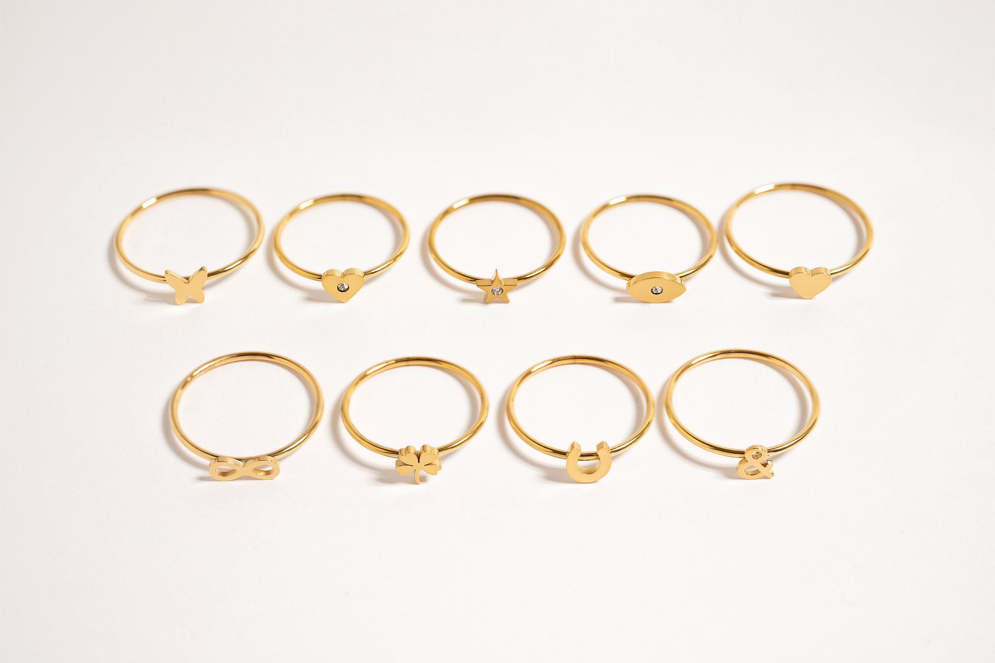 18K Gold PVD Stainless Steel Four Leaf Clover Symbol Ring / ZRJ0002、mySite、dreamappss