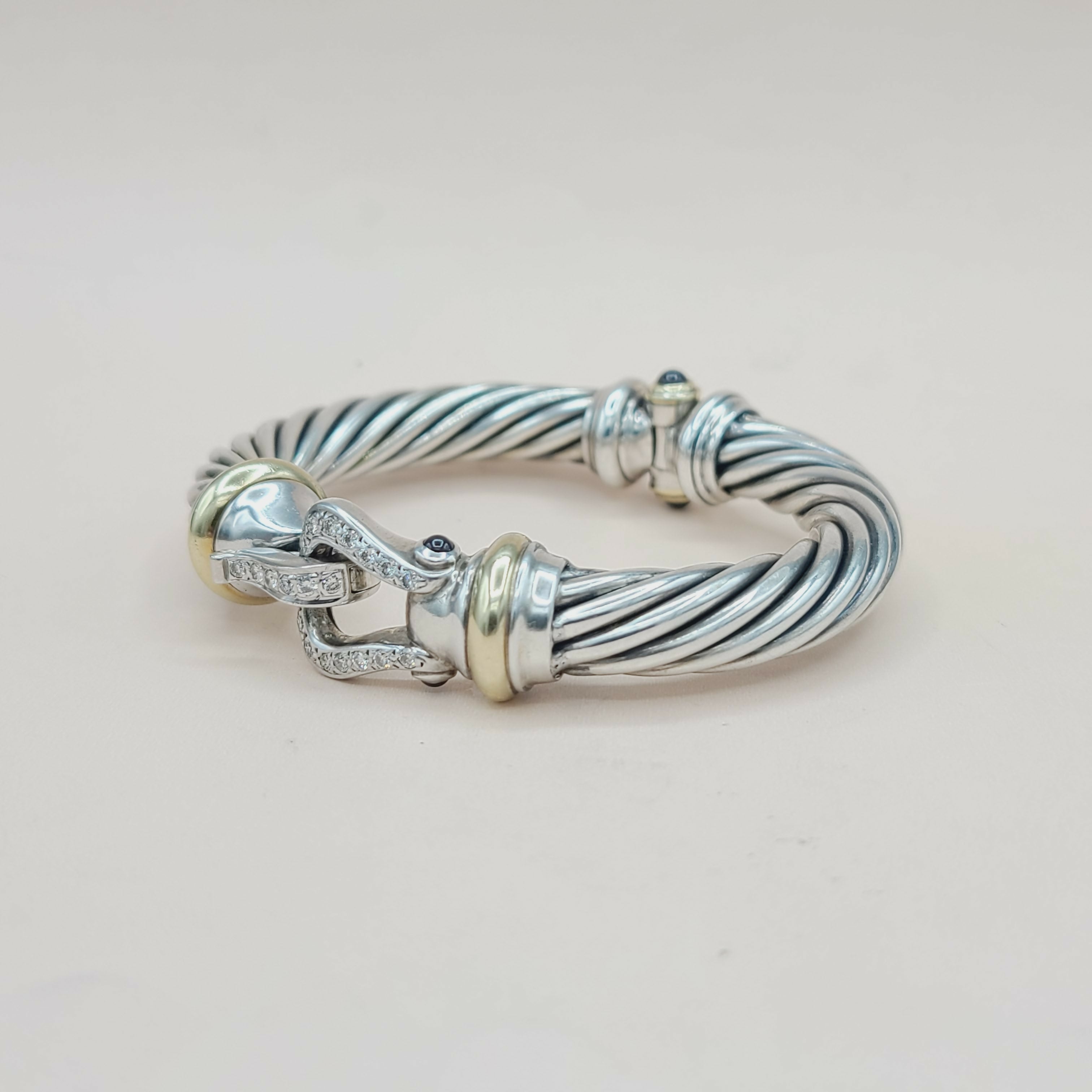 David Yurman 10mm Cable Buckle Bracelet Garnet & Diamonds、mySite、hinf8tx79