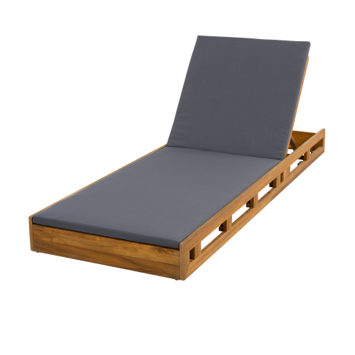 LOUNGE CHAISE SET, ACACIA WOOD WITH WATER-RESISTANT LOUNGE CUSHIONS (CREAM & 4 INCH THICK) - MATCHING DARK GREY VERSION AVAILABLE、、eastwooduniform