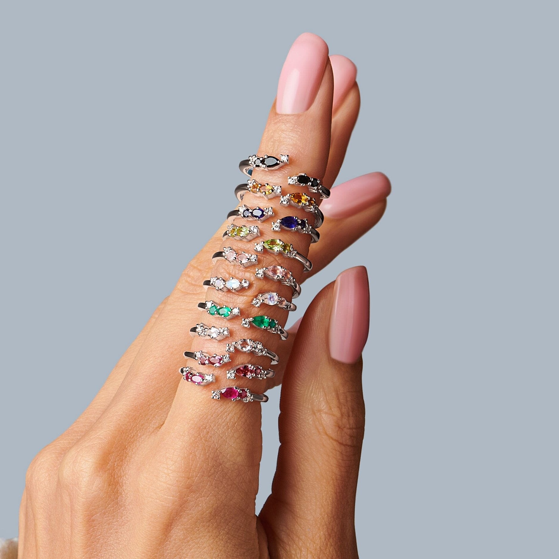 Adjustable Aquamarine Ring Flourish - March Birthstone、mySite、hinf8tx79