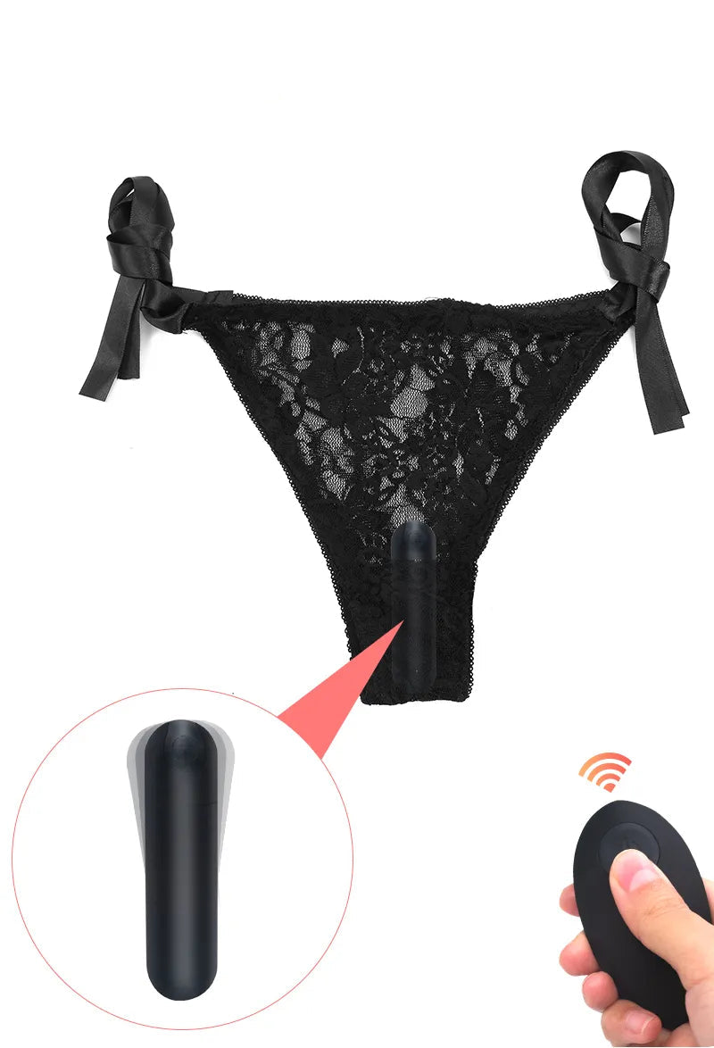 J Sloane Remote Controlled Vibrating Panty | Black | Adjustable | One Size、mySite、bottomscart