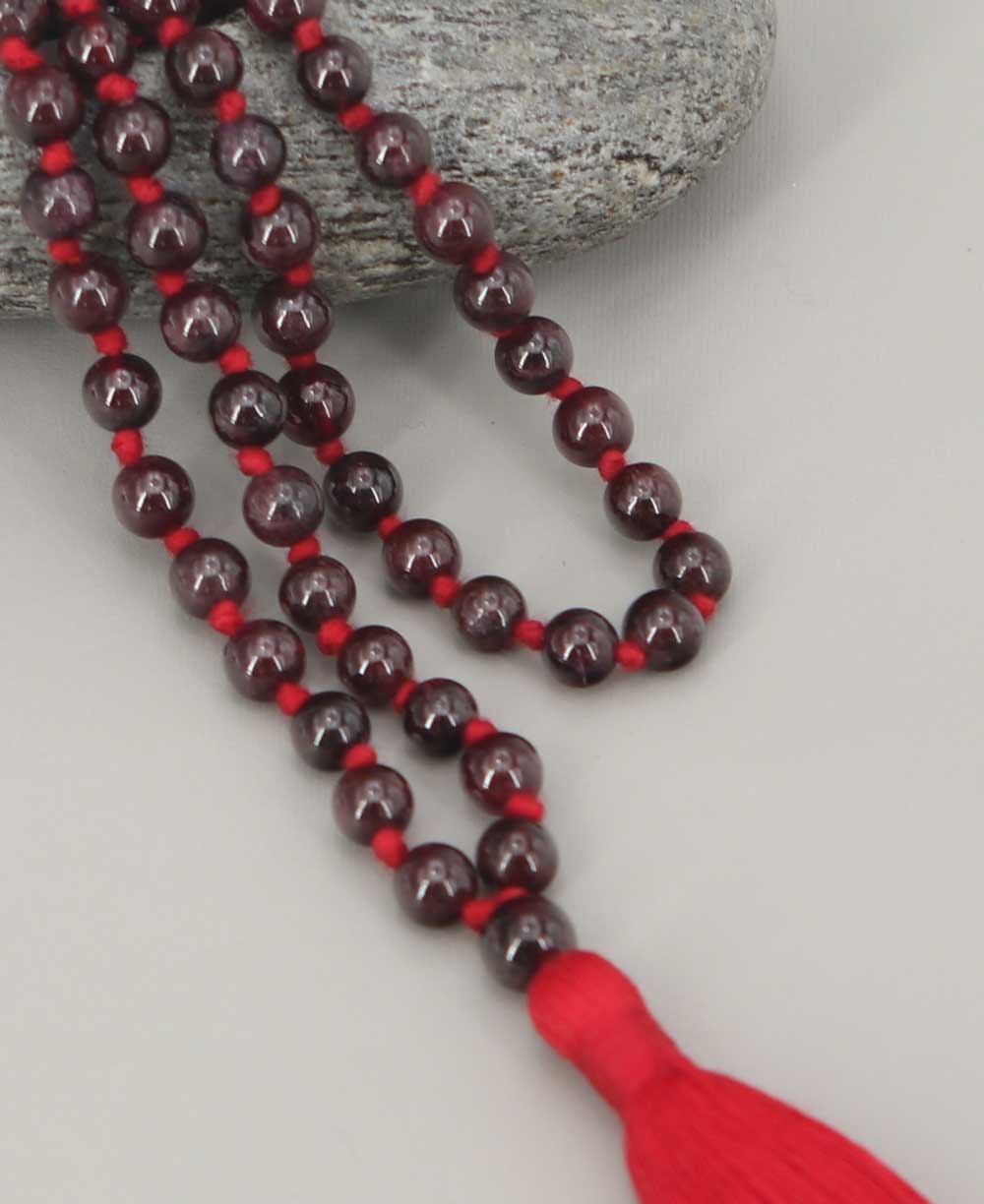 Red Garnet 108 Beads Meditation Mala, Knotted、mySite、topwebapps