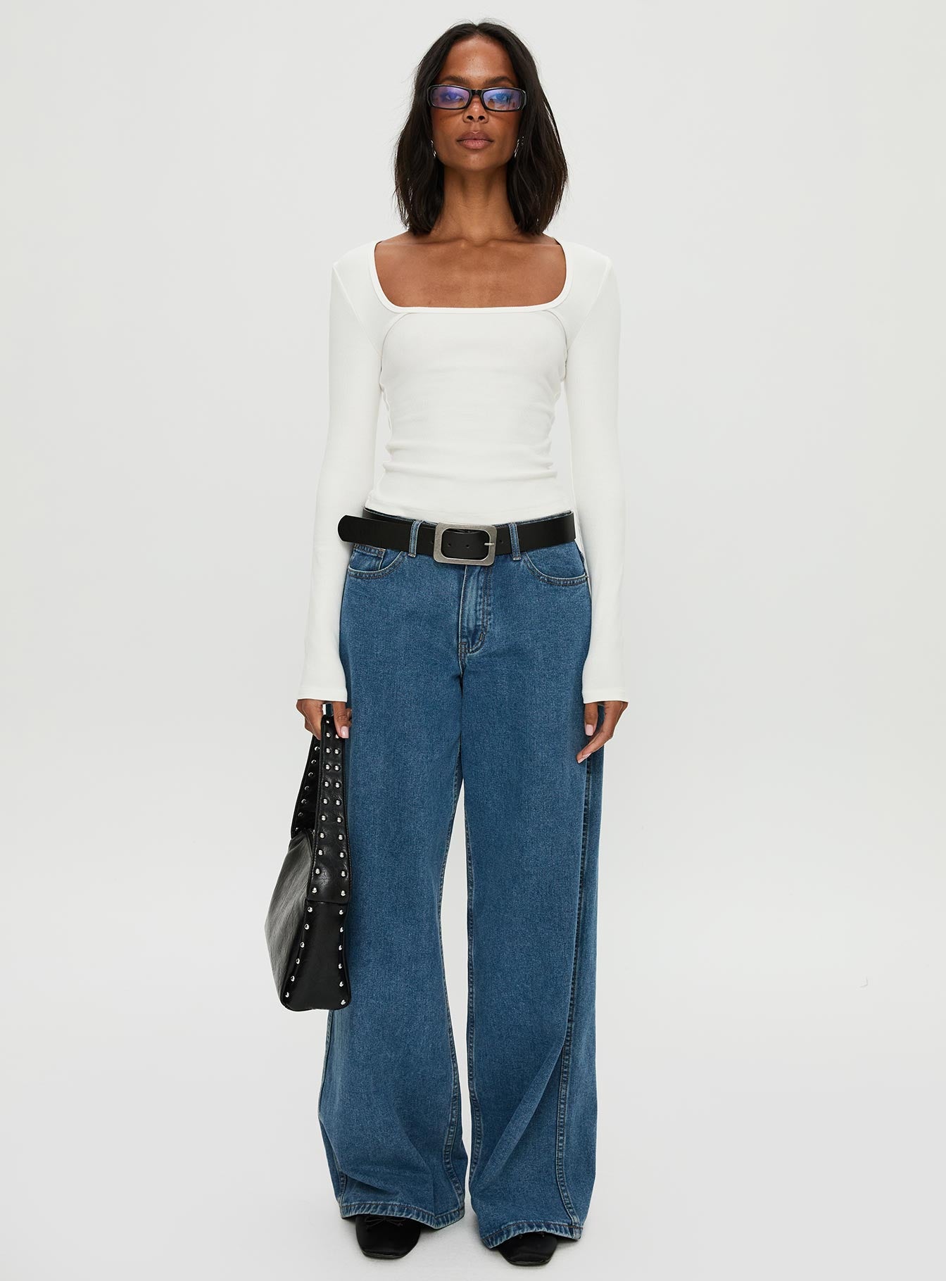 Baseline Rib Long Sleeve Top White、mySite、solidvoid