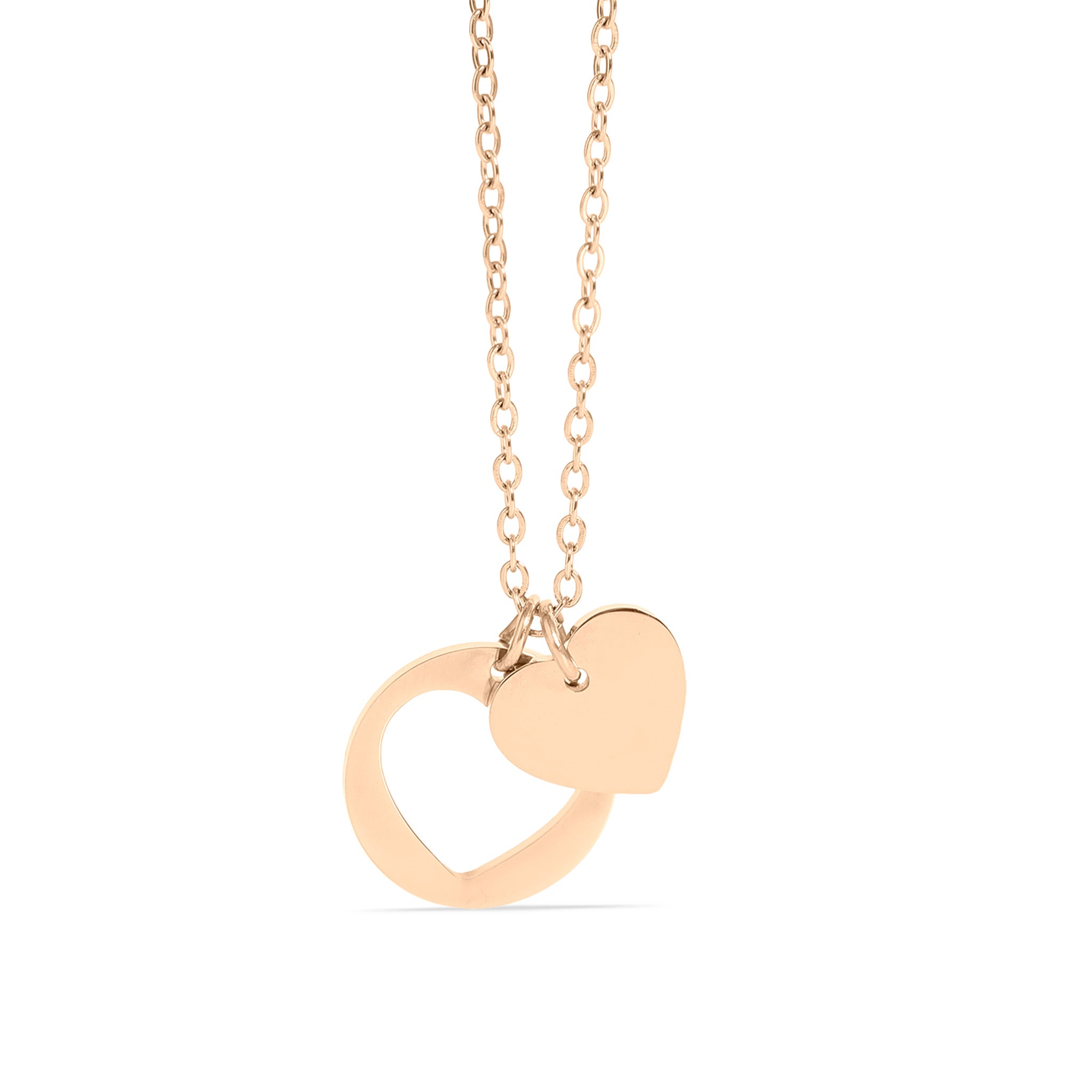 18K Gold PVD Stainless Steel Heart Cutout Necklace with 2 Extension / SBB0310、mySite、dreamappss