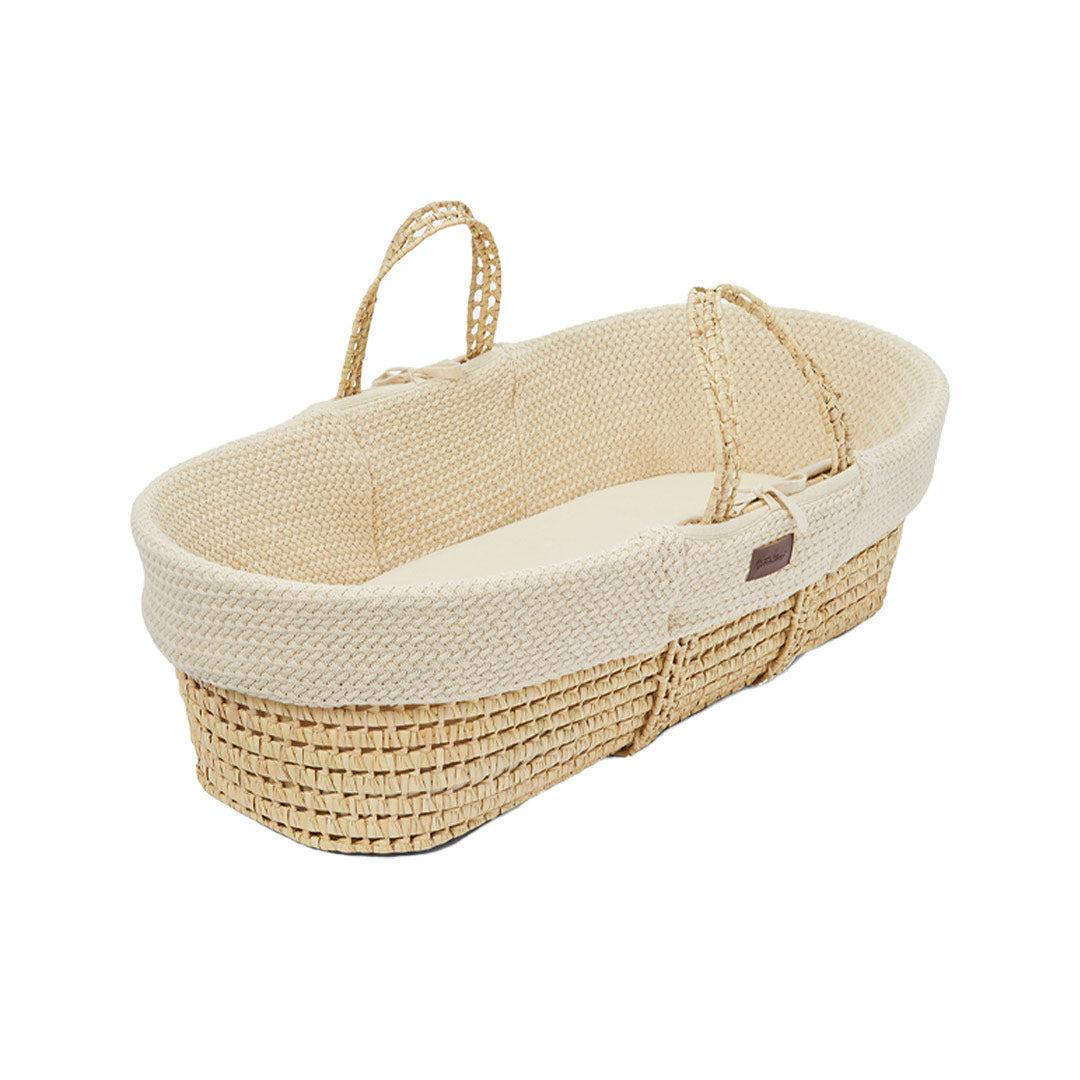  The Little Green Sheep Organic Wheat Knit Moses Basket + Mattress - Linen、mySite、merchandisen