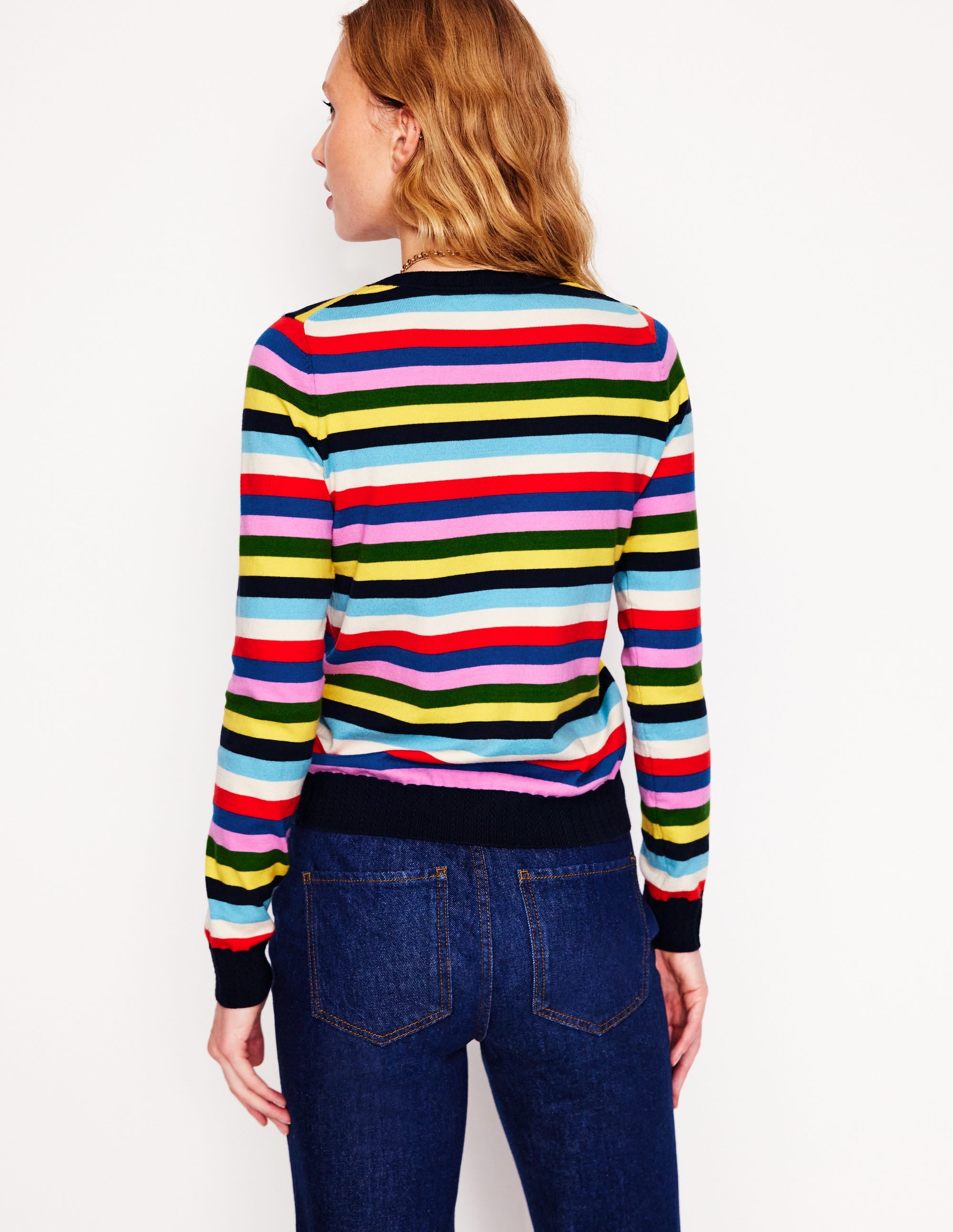  Emilia Cotton Crew Jumper-Poppy Red, Blue Multi、mySite、ashleygrahame