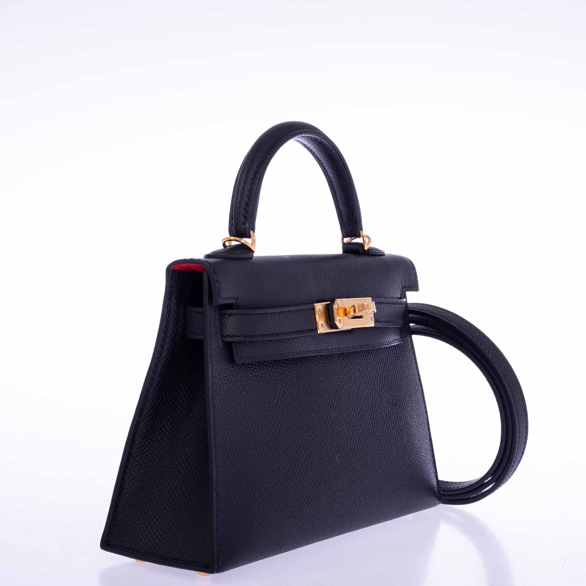 Hermès Kelly HSS Mini 20 Sellier Black Epsom with Rouge Casaque Interior Gold Hardware、mySite、garminoutage.com
