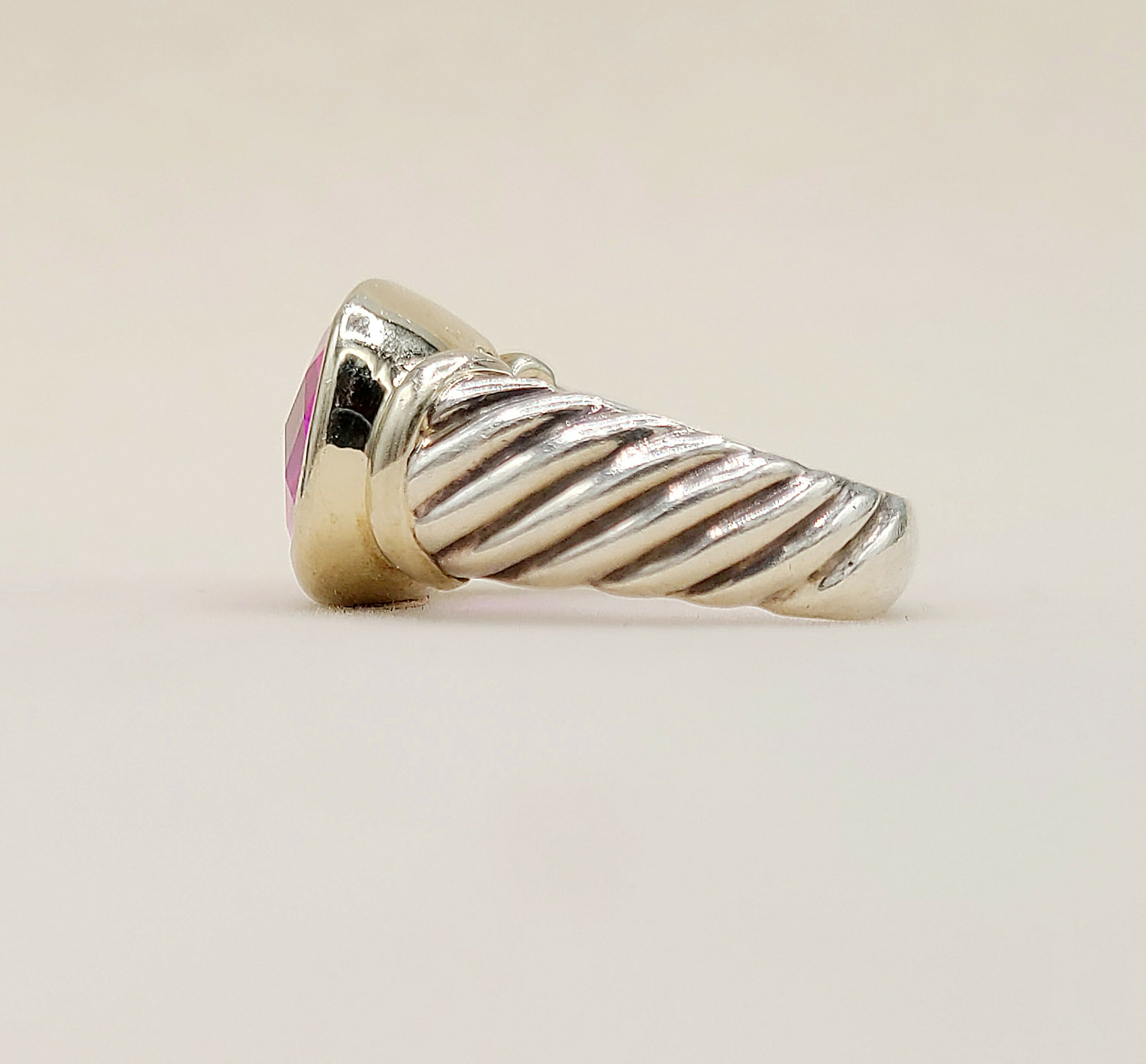 David Yurman Noblesse Ring Pink Tourmaline Silver & 14K Gold、mySite、hinf8tx79