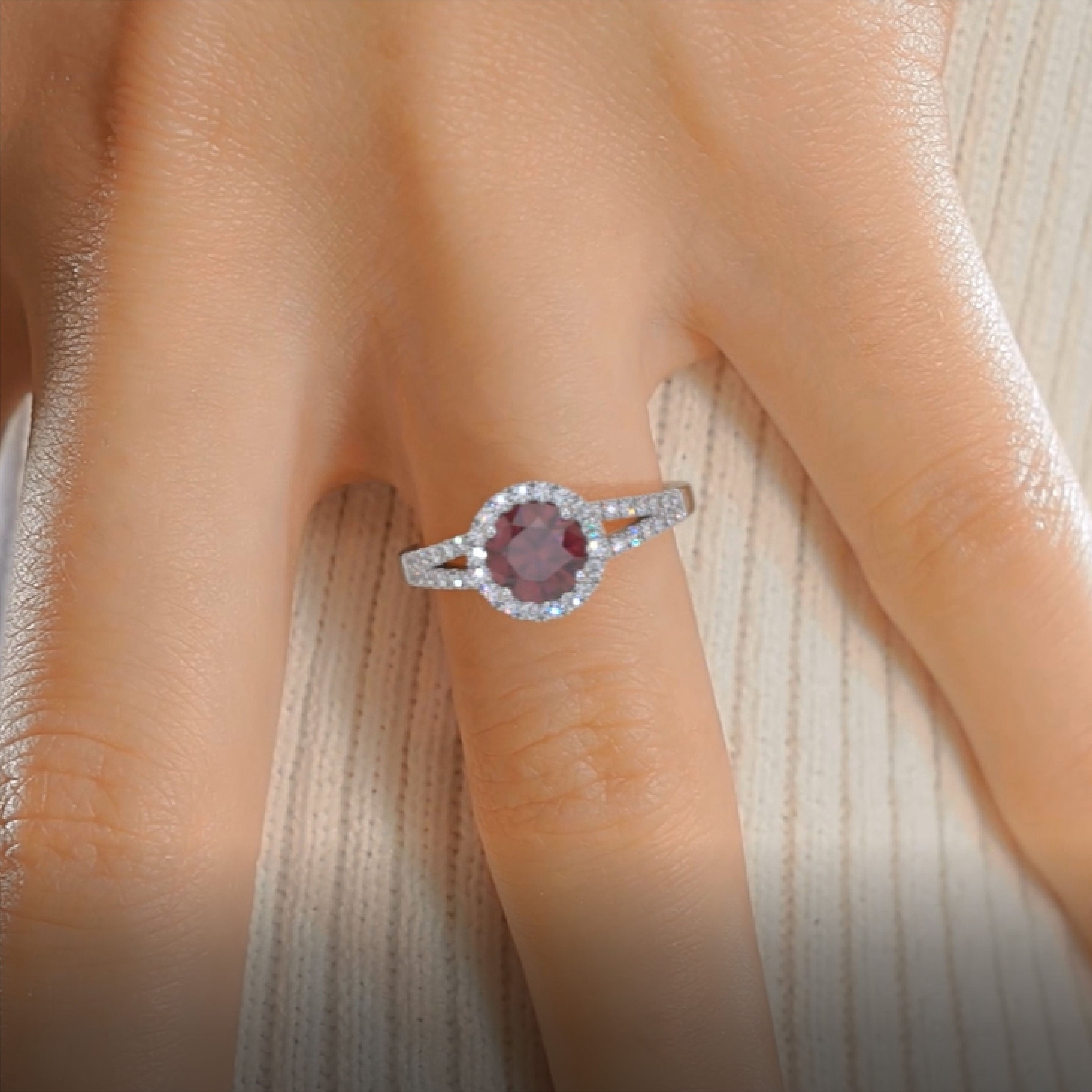Hazel Gemstone & Diamonds Ring (1.25 Carat) -Platinum、mySite、hinf8tx79