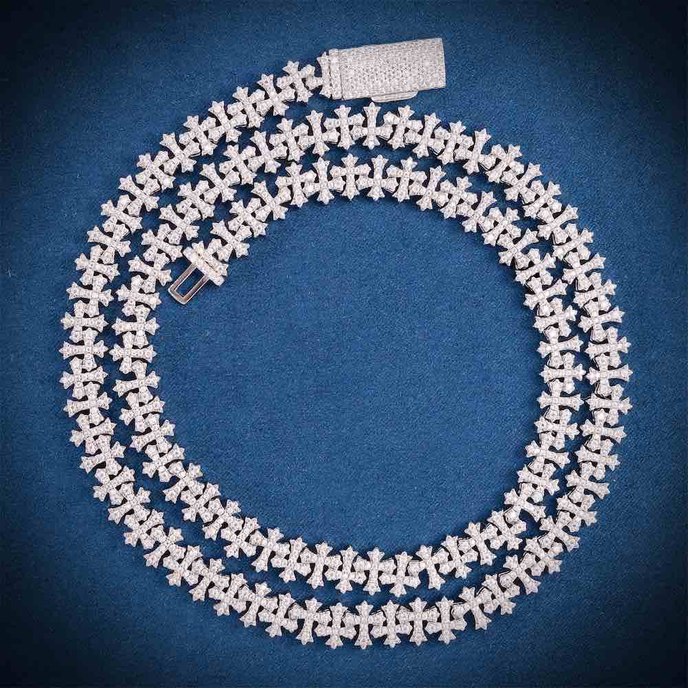 8.5MM Iced Out Cross Link Chain 14K Gold、mySite、hinf8tx79