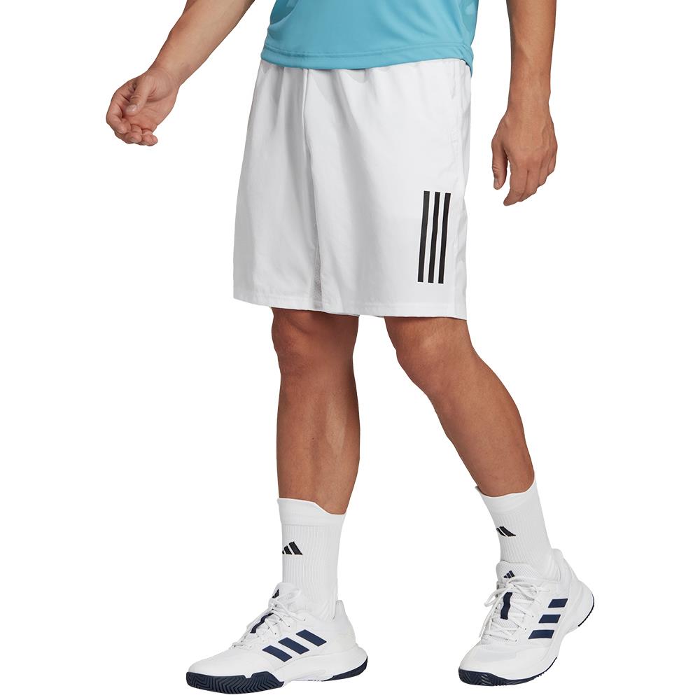 adidas Men's Club 3 Stripe 7 Short - White
