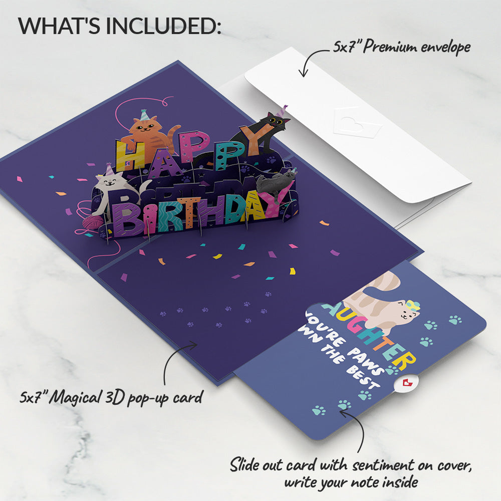 Happy Birthday Cats Pop-Up Card and Sentiment Set for Daughter、mySite、solidvoid