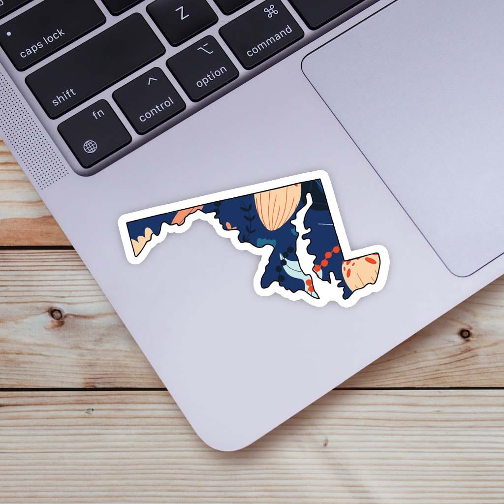  Maryland Blue Floral Abstract Sticker、mySite、ghnorth