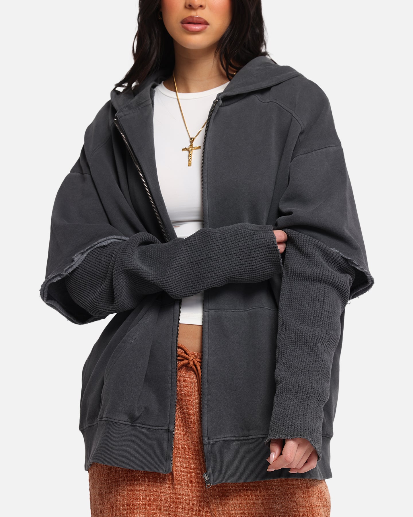 XXIII Hybrid Layered Hoodie Washed Black、mySite、zt4zffjzw