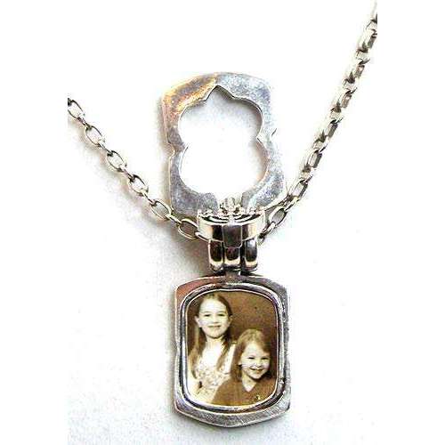 Michael Bromberg Sterling Silver Menorah in Motion Photo Locket Necklace、mySite、topwebapps