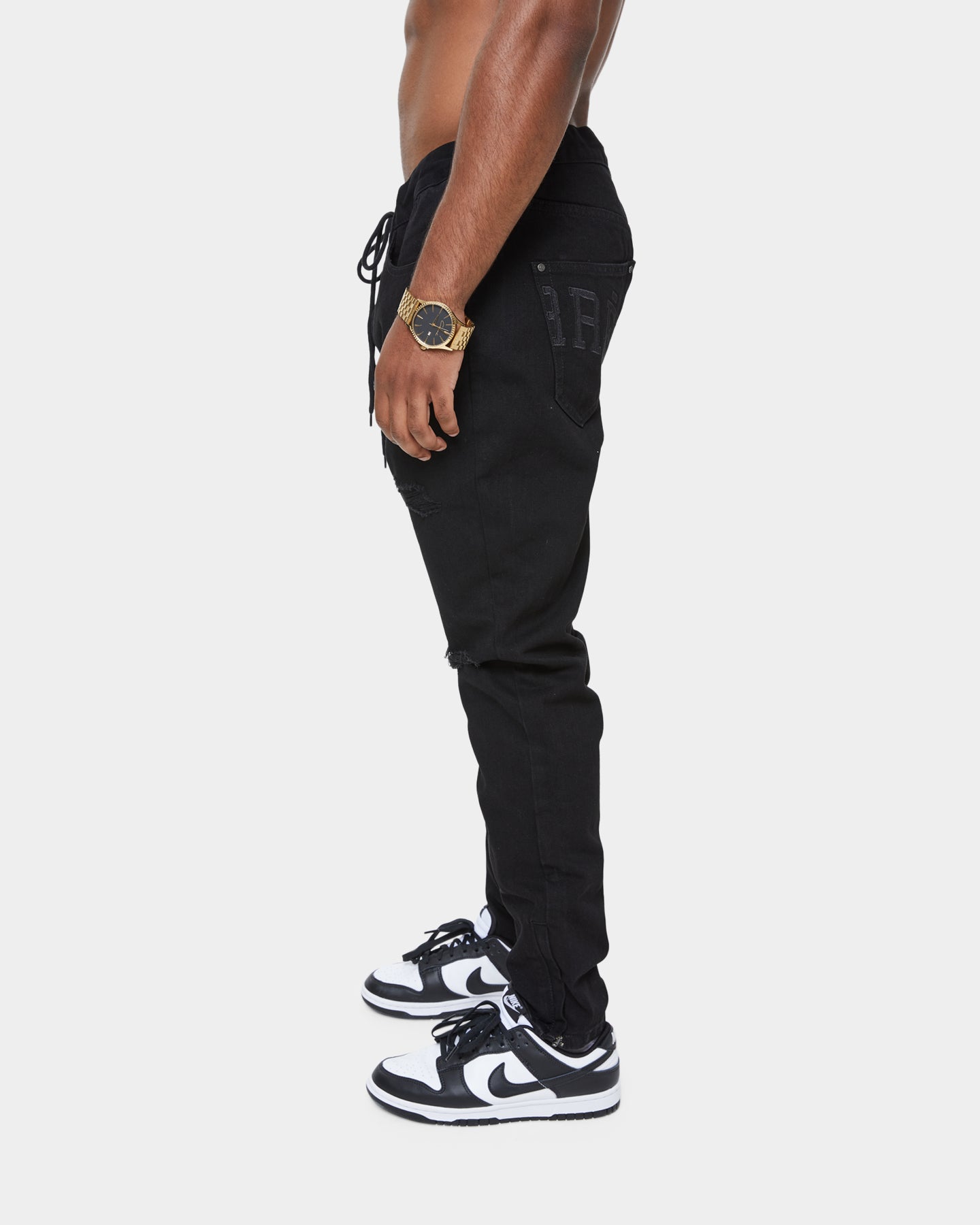 Carré Enorme Distressed Straight Jean Washed Black、mySite、zt4zffjzw