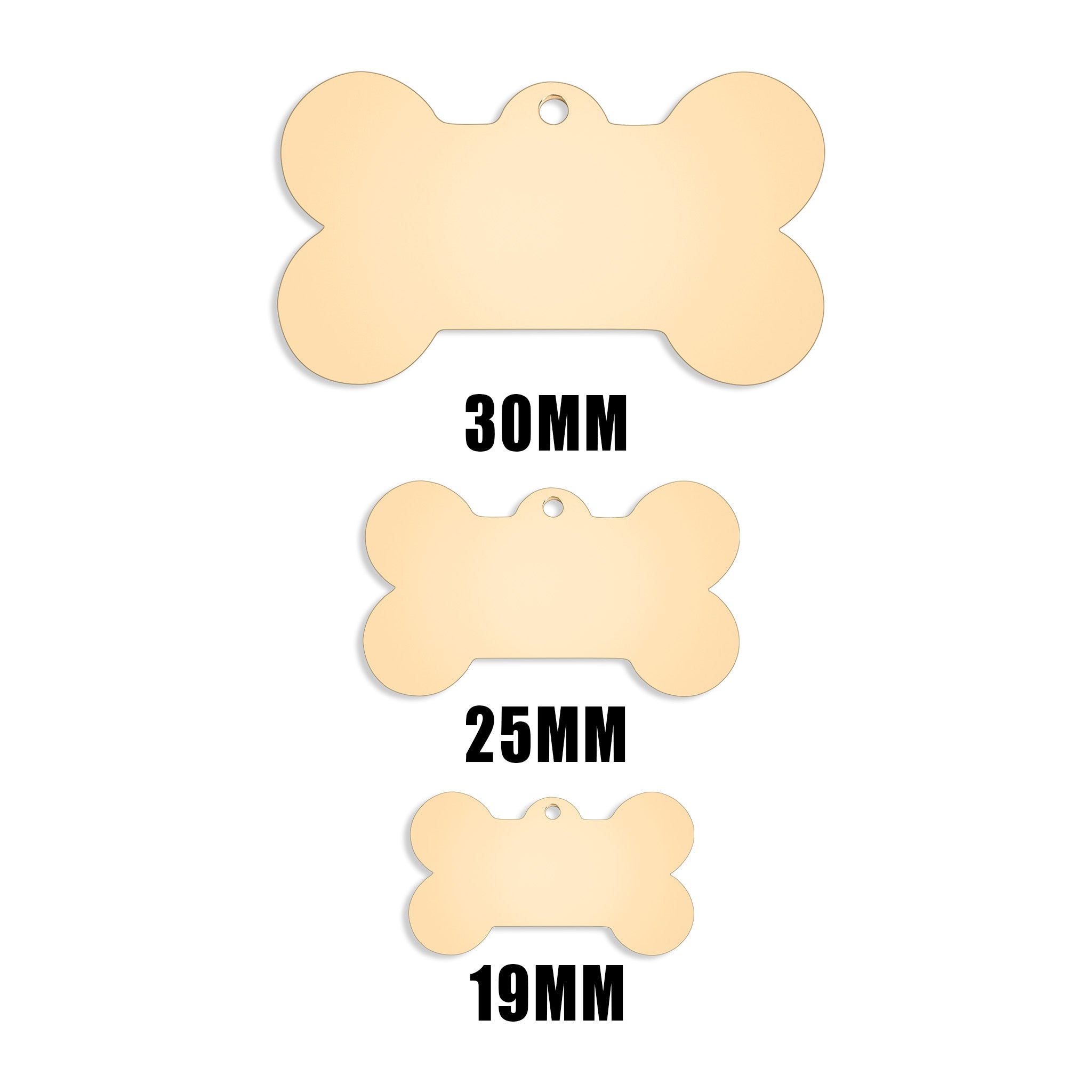 18K Gold PVD Stainless Steel Dog Bone Pet Tag / PDL0130、mySite、dreamappss