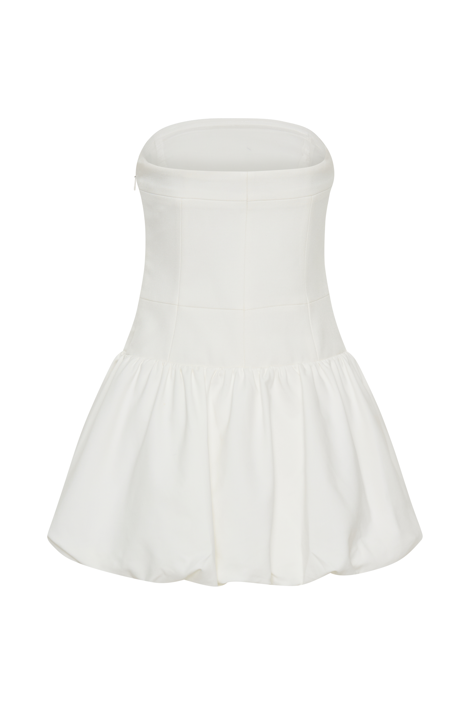 Clementina Strapless Bubble Mini Dress - White、mySite、solidvoid